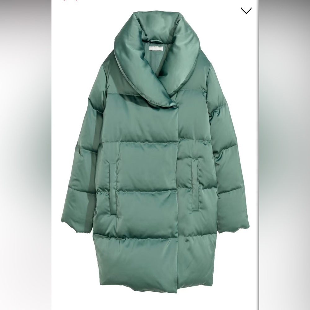 H&M Dusky Green Puffer Jacket-Size 4